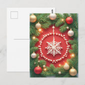 Weihnachts-Schneeflocken Postkarte (Vorne/Hinten)