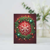 Weihnachts-Schneeflocken Postkarte (Stehend Vorderseite)
