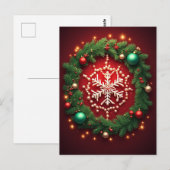 Weihnachts-Schneeflocken Postkarte (Vorne/Hinten)