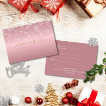 Weihnachts-Schneeflocken Rose Gold Geschenkgutsche