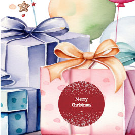 Weihnachts-Schneeflocken Rotes Party Kunsthandwerk Runder Aufkleber