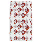 Weihnachts-Schneeflocken Rotes Urlaubsmuster Kleine Geschenktüte (Rückseite)