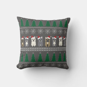 Weihnachts-Schneeflocken, Santa-Hund, Baum Kissen