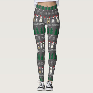 Weihnachts-Schneeflocken, Santa-Hund, Baum Leggings