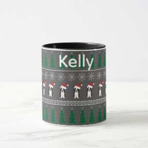 Weihnachts-Schneeflocken, Santa-Hund, Baum Tasse