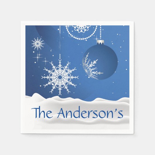 Weihnachts-Schneeflocken Schneedeckchen Napkins Serviette (Vorderseite)