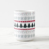 Weihnachts-Schneeflocken und Bäume Kaffeetasse (Mittel)