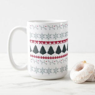Weihnachts-Schneeflocken und Bäume Kaffeetasse