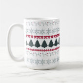 Weihnachts-Schneeflocken und Bäume Kaffeetasse (Links)