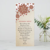 Weihnachts-Schneeflocken Winter Hochzeitmenü Menükarte (Stehend Vorderseite)