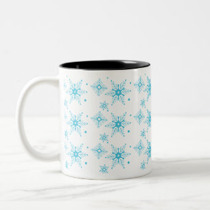 Weihnachts-Schneeflocken Zweifarbige Tasse