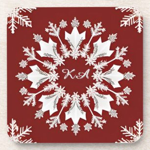 Weihnachts-Schneeflockendesign Getränkeuntersetzer