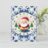 Weihnachts-Schneeflockenmuster Einladung (Stehend Vorderseite)