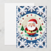Weihnachts-Schneeflockenmuster Einladung (Vorne/Hinten)