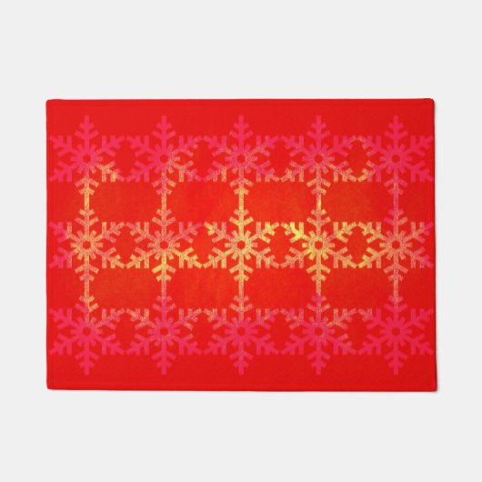 Weihnachts-Schneeflockenmuster Fußmatte (Vorderseite)