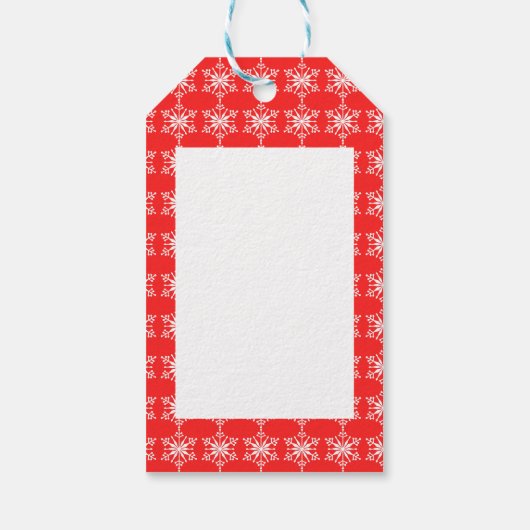 Weihnachts-Schneeflockenmuster. Geschenkanhänger (Rückseite)