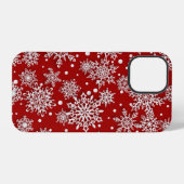 Weihnachts-Schneeflockenmuster iPhone Hülle (Rückseite (Horizontal))