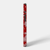 Weihnachts-Schneeflockenmuster iPhone Hülle (Linke Seite)