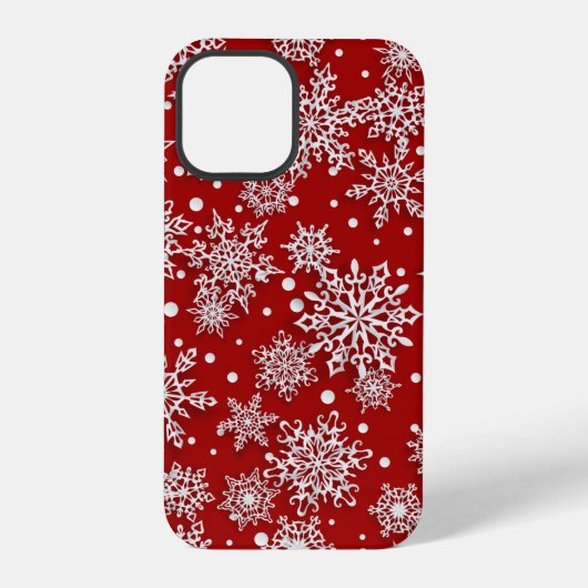 Weihnachts-Schneeflockenmuster iPhone Hülle (Rückseite)
