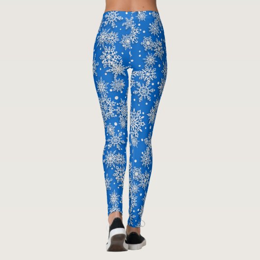Weihnachts-Schneeflockenmuster  Leggings (Rückseite)