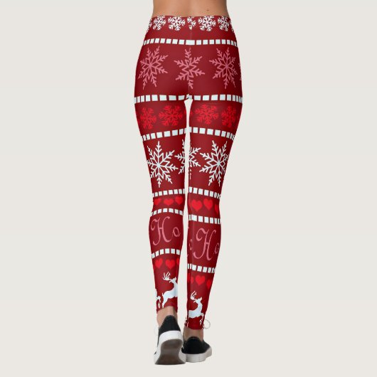 Weihnachts-Schneeflockenmuster Leggings (Rückseite)