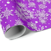 Weihnachts-Schneeflockenmuster lila Geschenkpapier (Rolleneckpunkt)