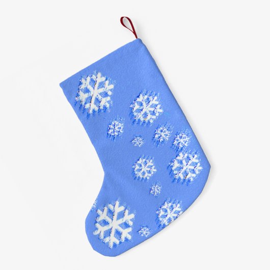 Weihnachts-Schneeflockenmuster - Originelle Kunst Kleiner Weihnachtsstrumpf (Rückseite (Hängend))