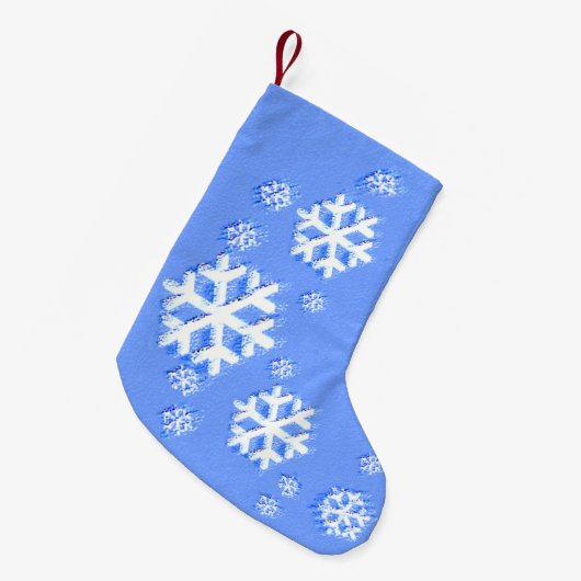 Weihnachts-Schneeflockenmuster - Originelle Kunst Kleiner Weihnachtsstrumpf (Vorderansicht (hängend))