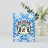 Weihnachts-Schneeflockenmuster Postkarte (Stehend Vorderseite)