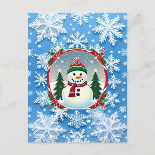 Weihnachts-Schneeflockenmuster Postkarte
