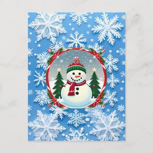 Weihnachts-Schneeflockenmuster Postkarte (Vorderseite)