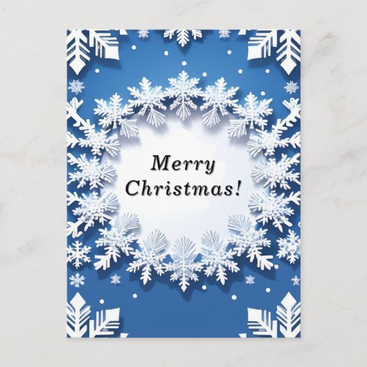 Weihnachts-Schneeflockenmuster Postkarte (Vorderseite)