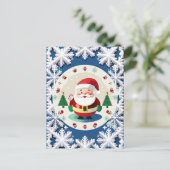 Weihnachts-Schneeflockenmuster Postkarte (Stehend Vorderseite)