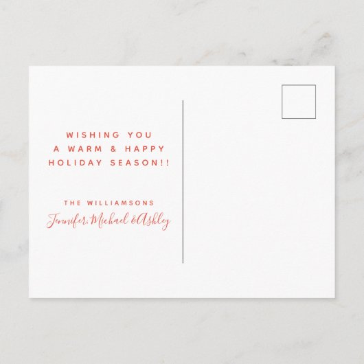 Weihnachts-Schneeflockenmuster Postkarte (Rückseite)