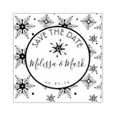 Weihnachts-Schneeflockenmuster Save the Date Gummistempel (Prägung)