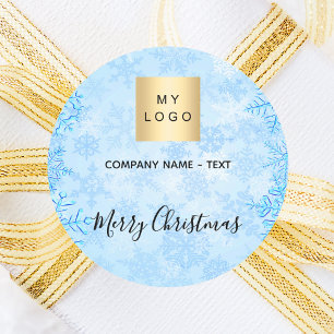 Weihnachts-Schneeflogos Runder Aufkleber