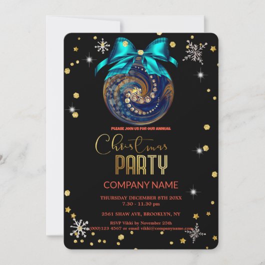Weihnachts-Schneeflottdiamantenfirma Einladung (Vorderseite)