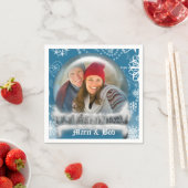 Weihnachts-Schneeglobe-Fotovorlage Personalisiert Serviette (Beispiel)