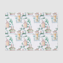 Weihnachts-Schneehäuser Bäume Illustration