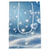 Weihnachts-Schneeherzen Mittlere Geschenktüte (Rückseite)