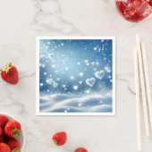 Weihnachts-Schneeherzen Serviette (Beispiel)