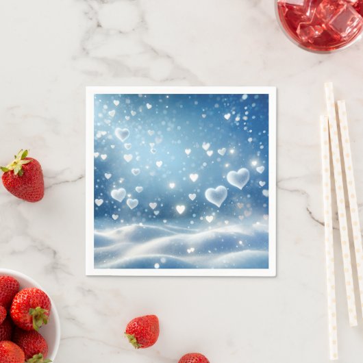 Weihnachts-Schneeherzen Serviette (Beispiel)