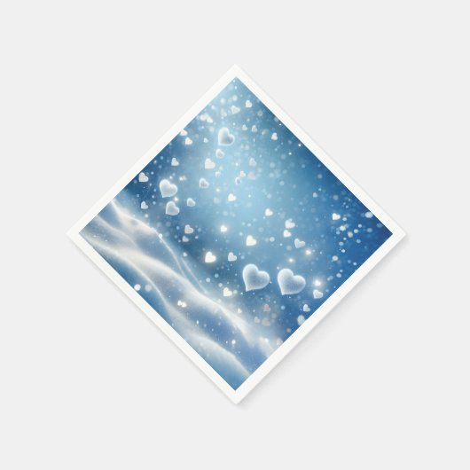 Weihnachts-Schneeherzen Serviette (Ecke)