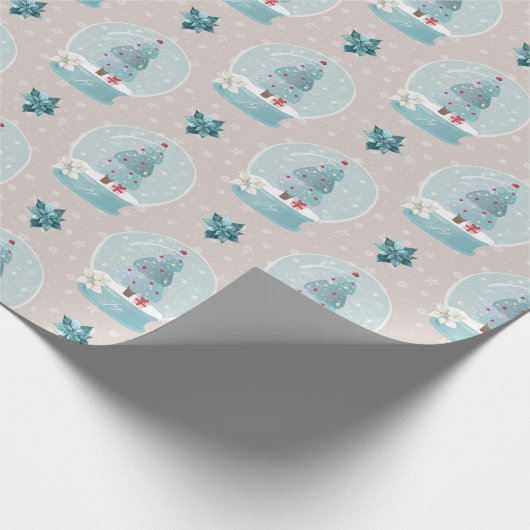 Weihnachts-Schneekanone Geschenkpapier (Ecke)