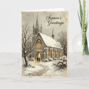 Weihnachts-Schneekirche Karte
