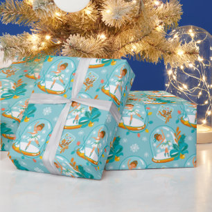Weihnachts-Schneekugel-Ballerina  Geschenkpapier