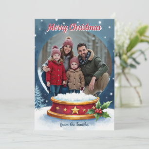 Weihnachts-Schneekugel-Grußkarte Einladung