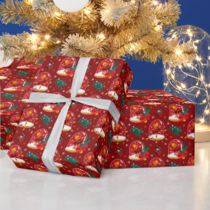 Weihnachts-Schneekugel mit Ballerina-Ornamenten Geschenkpapier