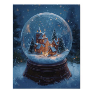 Weihnachts-Schneekugel-Plakat Poster