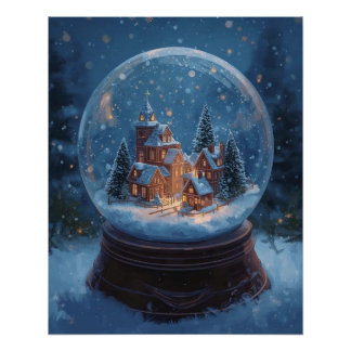 Weihnachts-Schneekugel-Plakat Poster